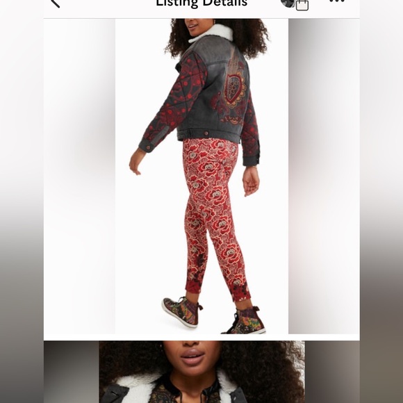 NWT Desiguel Denim Sherpa bomber jacket original price $309 - Picture 5 of 7